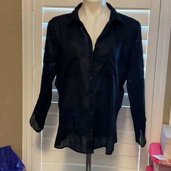 Ann Taylor Tops - Ann Taylor Women's Black Button-Down Shirt